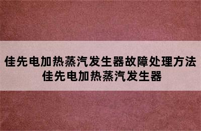 佳先电加热蒸汽发生器故障处理方法 佳先电加热蒸汽发生器